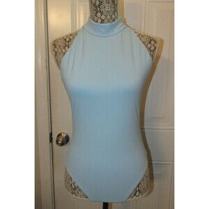 Adriana Iglesias Bodysuit Blue Sleeveless Top NWT Womens Size 40 US M